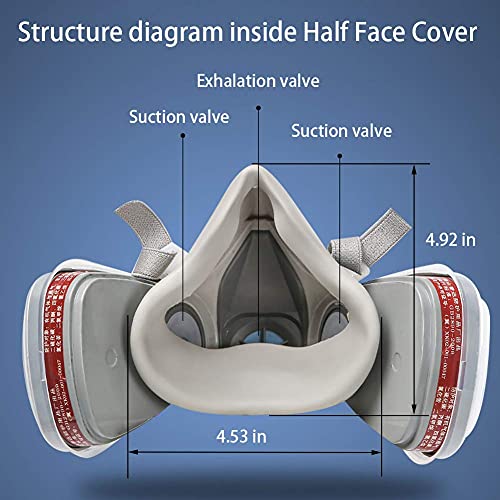 RBLCXG Half Face Gas Mask with Safety Glasses & Filters