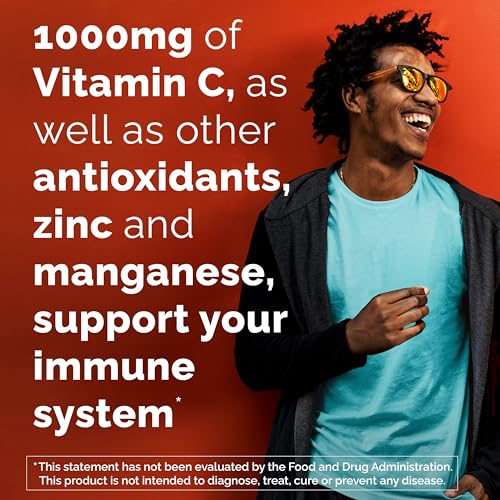 Emergen-C Zero Sugar 1000 mg Vitamin C Powder for Daily Immune Support Caffeine Free Vitamin C Supplements with Zinc and Manganese, B Vitamins and Electrolytes, Raspberry Lemonade Flavor - 36 Count