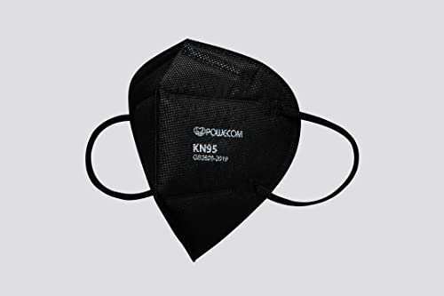 POWECOM KN95 Black Face Masks (10 Pack) | Earloop