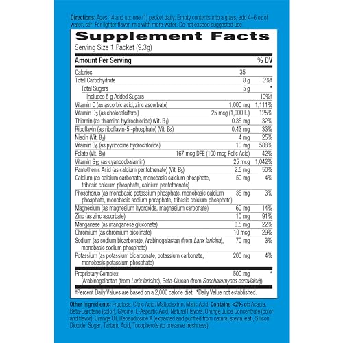 Emergen-C Immune+ 1000mg Vitamin C Powder, with Vitamin D, Zinc, Antioxidants and Electrolytes for Immunity, Immune Support Dietary Supplement, Super Orange Flavor - 10 Count