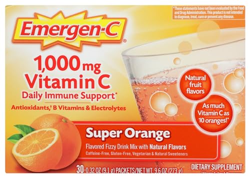 Alacer, Emergen C Super Orange, 0.32 Ounce, 30 Pack