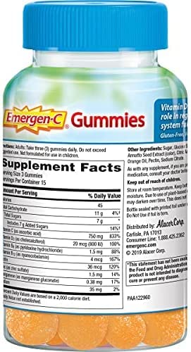 Emergen-C Gummies Immune Plus Vitamin D, Super Orange, 45 Gummies (Pack of 2)