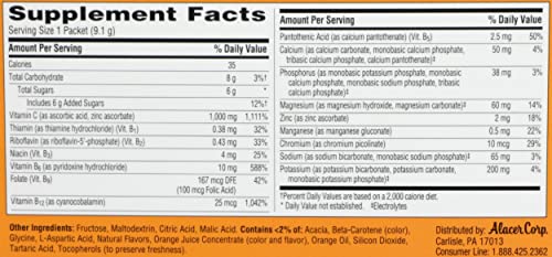Alacer, Emergen C Super Orange, 0.32 Ounce, 30 Pack