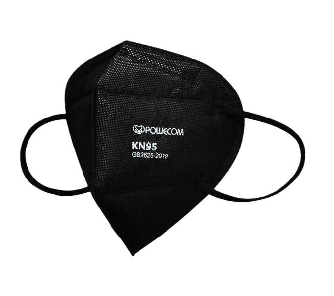 POWECOM KN95 Black Face Masks (10 Pack) | Earloop