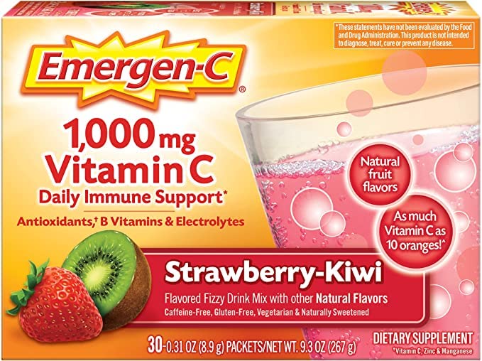 Immune Defense Drink Mix, Strawberry Kiwi, 0.31 oz Packet, 30/Box