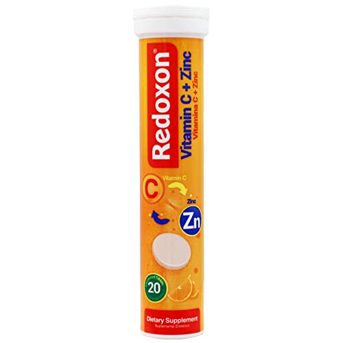 Redoxon Vitamin C + Zinc, Effervescent Tablets of Vitamin C and Zinc, Helps Support Your Immune System, Orange Flavor, 20 Effervescent Tablets, 2.82 Oz, Box