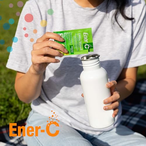 Ener-C Lemon Lime Multivitamin Drink Mix Powder Vitamin C 1000mg & Electrolytes with Real Fruit Juice Natural Energy & Immune Support for Women & Men - Non-GMO Vegan & Gluten Free - 30 Count