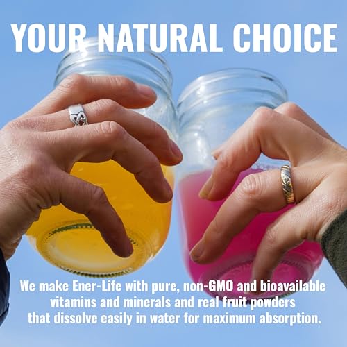 Ener-C Sugar Free Energy Orange Multivitamin Drink Mix Vitamin C 1000mg & Electrolytes - Natural Immunity Support with Real Fruit Juice Powders Non-GMO Vegan & Gluten Free - 30 Count