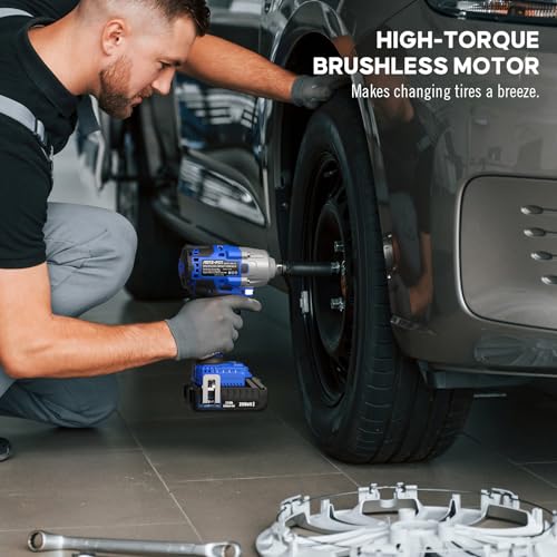 20V Cordless Brushless Impact Wrench Kit with Socket Set