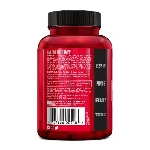 BSN NITRIX 2.0 - Nitric Oxide Precursors, 3g Creatine, 3g L Citrulline - Supports Workout Performance, Pumps, Muscle Recovery and Endurance - 90 Tablets