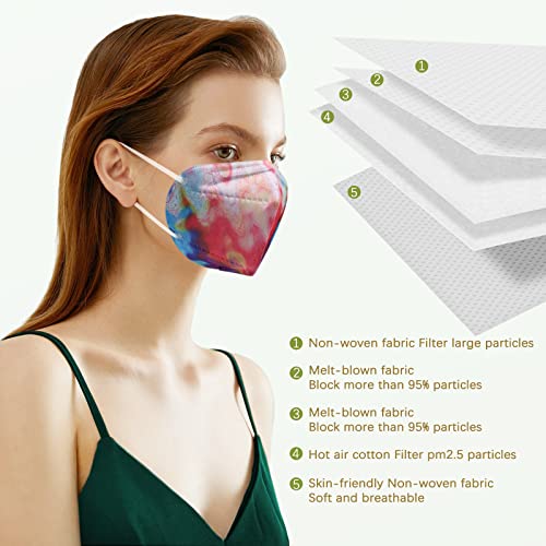 50 Pack KN95 Face Masks Multicolor Respirator