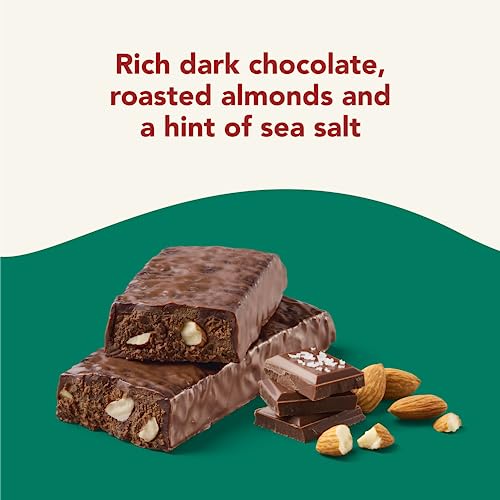 think! Vegan/Plant Based High Protein Bars - Sea Salt Almond Chocolate, 13g Protein, 5g Sugar, No Artificial Sweeteners, Non GMO Project Verified, 10 Count (Packaging May Vary)