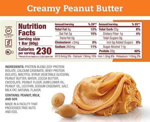 Generic Think, High Protein Snack Bars, Creamy Peanut Butter, 20 Bars, 2.1 oz (60g Each)