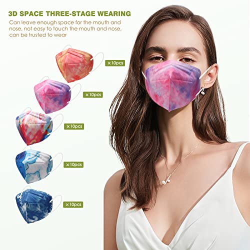 50 Pack KN95 Face Masks Multicolor Respirator