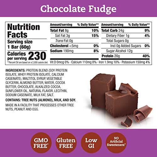 think! Protein Bars, High Protein Snacks, Gluten Free, Sugar Free Energy Bar with Whey Protein Isolate, Chocolate Fudge, Nutrition Bars without Artificial Sweeteners, 2.1 Oz (30 Count)