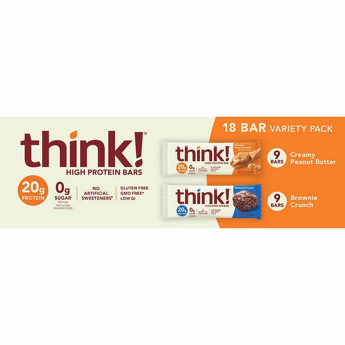 Think Thin High Protein Bar Variety Pack 18 Ct (Pack of 2 Boxes=36 Bars)