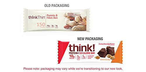 thinkThin Protein & Fiber Bars, Chunky Chocolate Peanut, 1.41 Ounce (20 Count)
