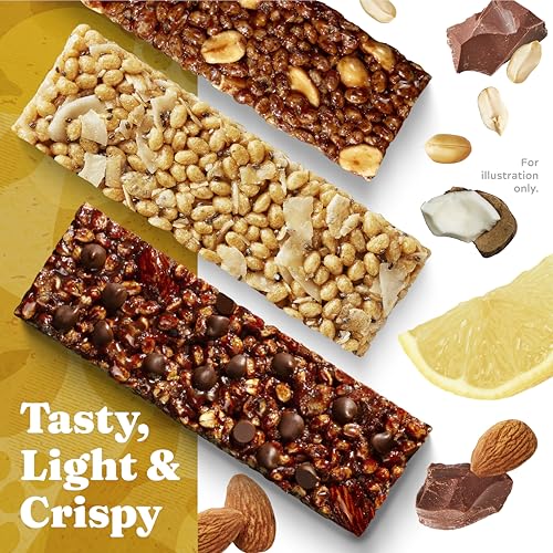 Simply Protein - Crispy Bars Variety Pack, 3 Flavors - Plant Based Protein Bars, Protein Snacks - 13g Protein, 2g Sugar, 7g Fiber - Vegan, Gluten Free, Non GMO, Kosher - 12 Bars, 3 Boxes