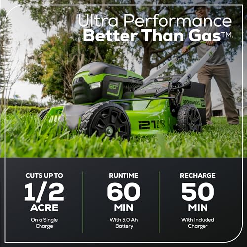 Greenworks 60V Cordless Lawn Mower with LED Lights