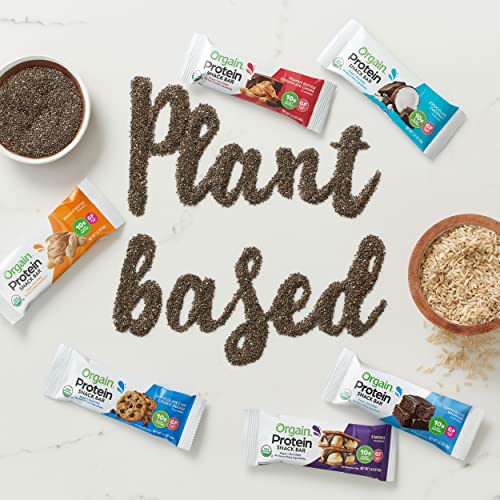 Orgain Organic Vegan Protein Bars, Peanut Butter - 10g Plant Based Protein, Low Calorie Healthy Snacks, No Lactose or Soy Ingredients, Gluten Free, Non-GMO - 1.41 Oz (Pack of 12)