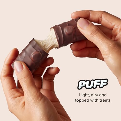 BUILT Protein Bars, Cookie Dough Chunk Puff, 12 count, Protein Snacks with 15g of High Protein, Collagen, Chocolate Protein Bar with only 160 calories & 8g sugar, Perfect On The Go Protein Snack