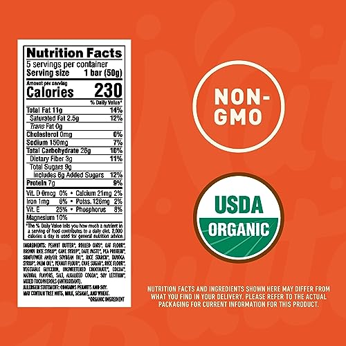 CLIF Nut Butter Bar - Chocolate Peanut Butter - Filled Energy Bars - Non-GMO - USDA Organic - Plant-Based - Low Glycemic - 1.76 oz. (5 Pack)