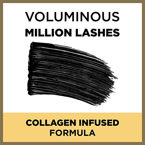 L’Oreal Paris Makeup Voluminous Million Lashes Mascara, Volumizing Collagen Infused Eye Makeup, Amplifying Mascara Brush, Waterproof, Black, 0.32 Fl Oz., 1 Count