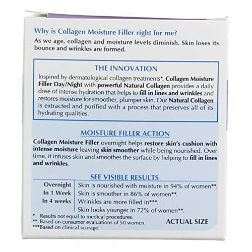L'Oreal Paris Skin Expertise Collagen Moisture Filler Daily Moisturizer Day/Night Cream 1.7 oz (Pack of 4)