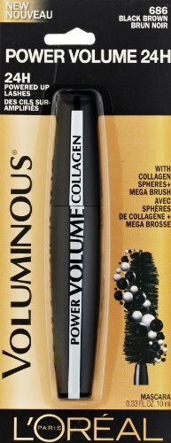 L'Oreal Paris Voluminous Power Volume 24H Mascara, 686 Black Brown, 0.33 Fluid Ounce