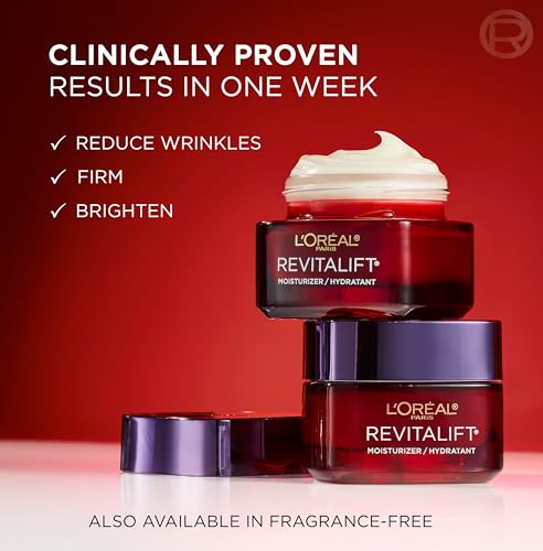 L'Oreal Paris Revitalift Triple Power Anti-Aging Face Moisturizer, Pro Retinol, Hyaluronic Acid & Vitamin C to Reduce Wrinkles, Firm & Brighten Skin, 1.7 Oz