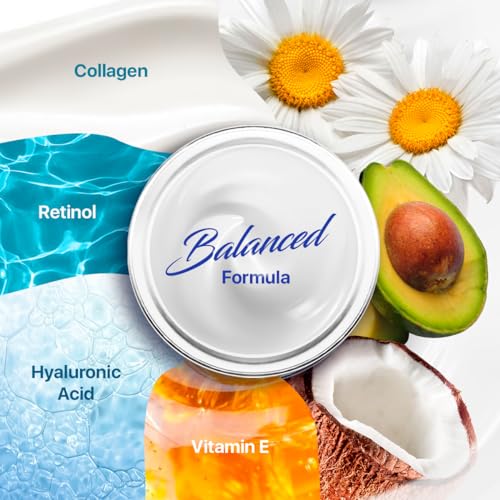 REMEDIAL PAX Collagen Cream for Face with Retinol and Hyaluronic Acid, Day and Night Anti Aging Skincare Facial Moisturizer, Hydrating Face Lotion, Moisturizing Cream to Reduce Wrinkles for Women Men