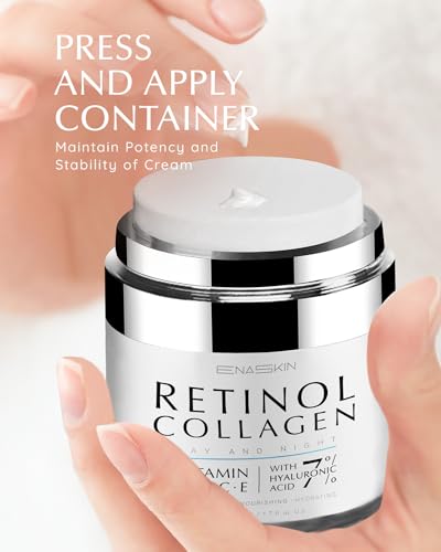 EnaSkin Retinol Cream for Wrinkles: Face Collagen Cream for Tightening Skin - Anti Aging Facial Moisturizer Day and Night for Women and Men 1.7 Fl OZ