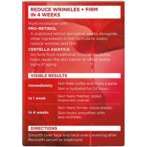 L'Oréal Paris Revitalift Anti-Wrinkle and Firming Face Night Cream, Pro Retinol 1.7 oz