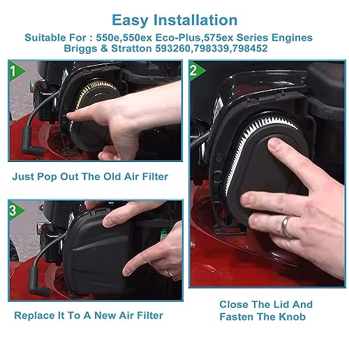 Lawn Mower Air Filter Replacement Set