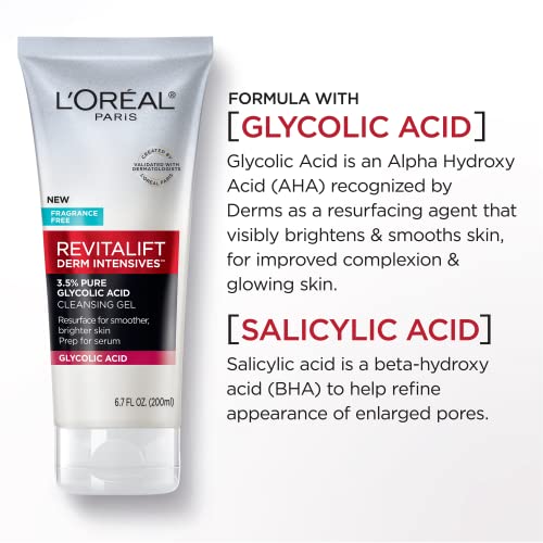 L'Oreal Paris Revitalift 3.5% Pure Glycolic Acid Brightening Cleansing Gel wth Salicylic Acid 6.7 fl oz