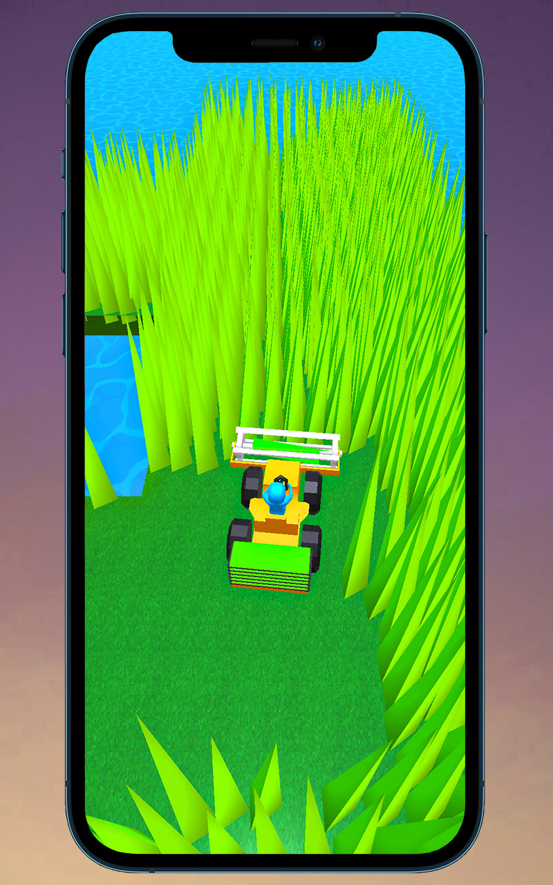 3D Stone Lawn Mower Grass Cutting Simulator Game