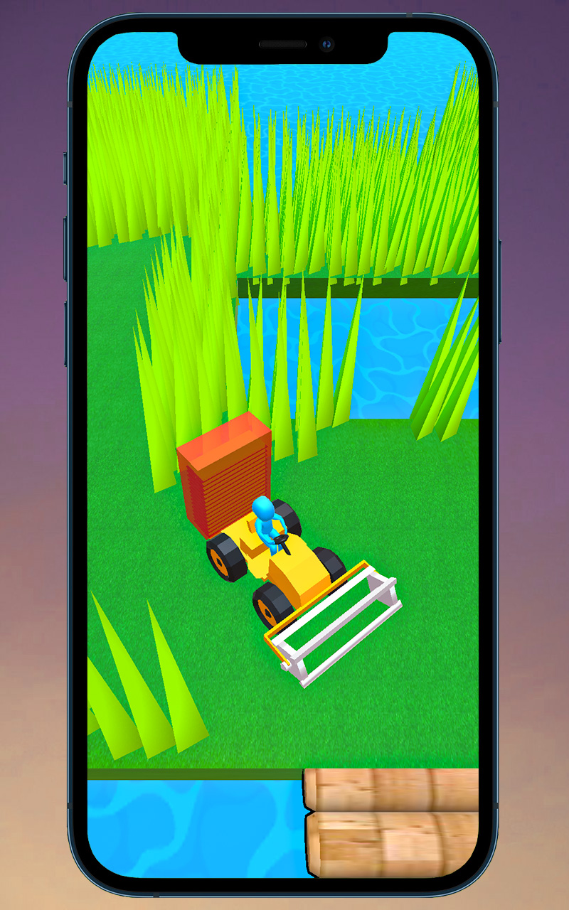 3D Stone Lawn Mower Grass Cutting Simulator Game