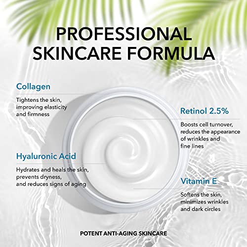 Face Moisturizer for Women - Collagen Retinol Cream for Face with Hyaluronic Acid - Day & Night Moisturizer Face Cream - Skin Tightening Cream for Face & Neck Cream - Anti Aging Face Cream - 1.7oz