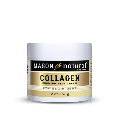MASON NATURAL Collagen Premium Skin Cream - Anti Aging Face and Body Moisturizer, Intense Skin Hydration and Firmness, Pear Scent, Paraben Free, 2 OZ