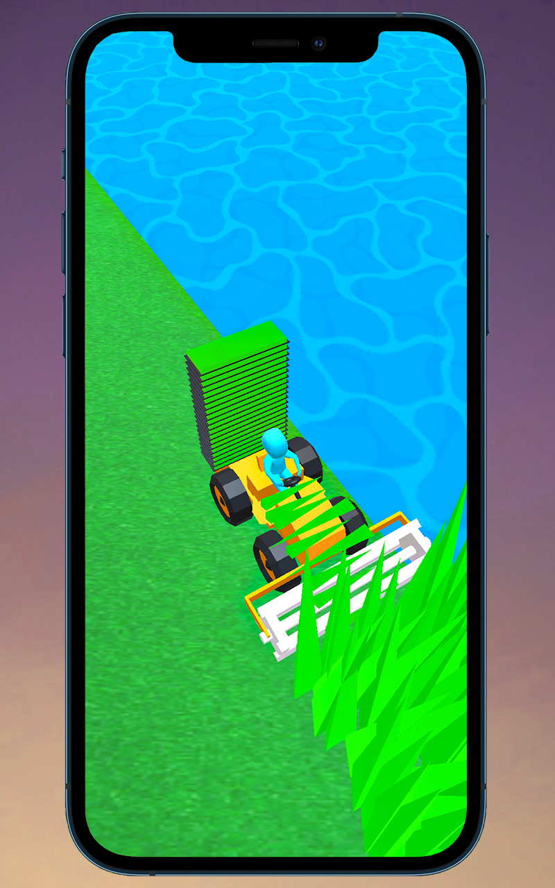 3D Stone Lawn Mower Grass Cutting Simulator Game
