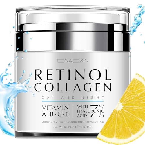EnaSkin Retinol Face Moisturizer Collagen Cream, Rapid Wrinkles Repair, Day/Night Anti-Aging Facial Cream for Women & Men, Max. Hydration &Fight Fine Lines, 1.7 fl oz.