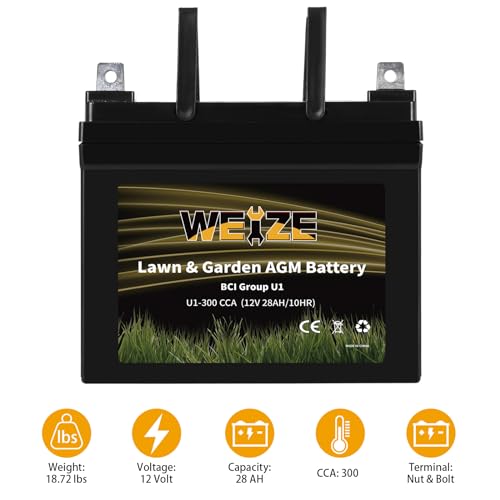 12V 300CCA BCI Group U1 SLA Lawn Battery
