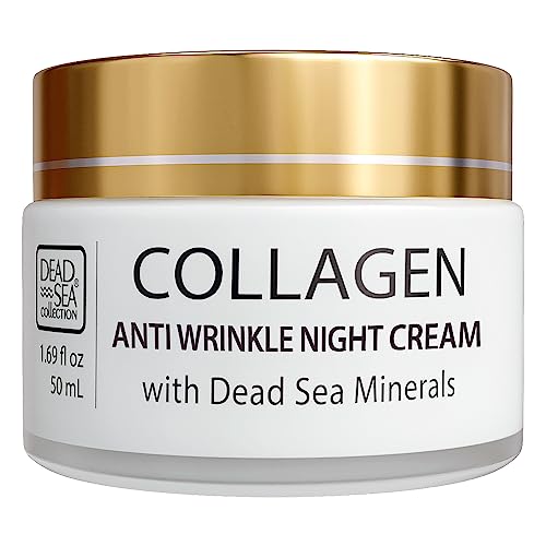 Dead Sea Collection Anti-Wrinkle Night Cream for Face with Collagen and Sea Minerals - Nourishing and Moisturizer Face Cream (1.69 fl.oz)