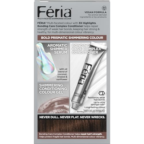 L'Oreal Paris Feria Multi-Faceted Shimmering Permanent Hair Color, 45 French Roast (Deep Bronzed Brown), Pack of 1, Hair Dye