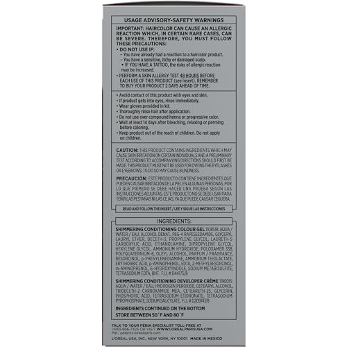 L'Oreal Paris Feria Multi-Faceted Shimmering Permanent Hair Color, 45 French Roast (Deep Bronzed Brown), Pack of 1, Hair Dye