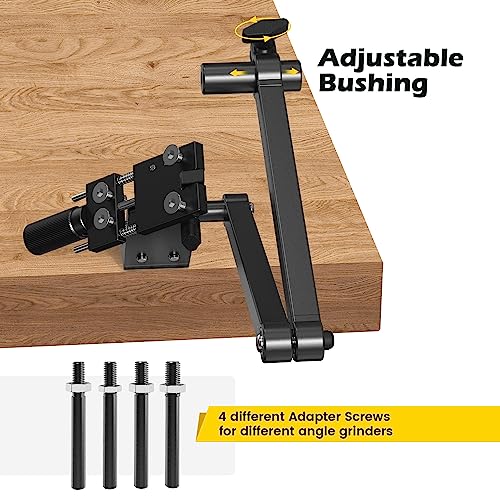 [Updated] Lawn Mower Blade Sharpener 15°-45° Adjustable Frame with Ball Bearing Manufacture Handle for Right & Left Hand Blades, Use with Angle Grinder, Black