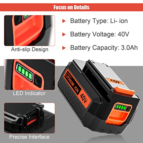 Black and Decker 40V Replacement Battery 3.0Ah