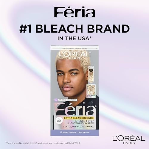 L'Oreal Paris Feria Multi-Faceted Shimmering Permanent Hair Color, 205 Bleach Blonding (Extra Bleach Blonde), Pack of 1, Hair Dye