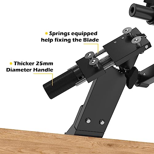 [Updated] Lawn Mower Blade Sharpener 15°-45° Adjustable Frame with Ball Bearing Manufacture Handle for Right & Left Hand Blades, Use with Angle Grinder, Black