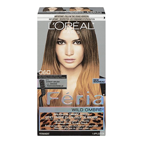 L'Oreal Paris Feria Ombre Med Dark Brown Size 1ct Liquid Hair Coloring, 060 Wild Ombre, Permanent, Medium Dark Brown, 1 Count